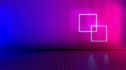 Empty room with glowing lines. Stock Illustration