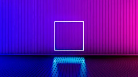 Empty room with glowing lines. Stock Illustration