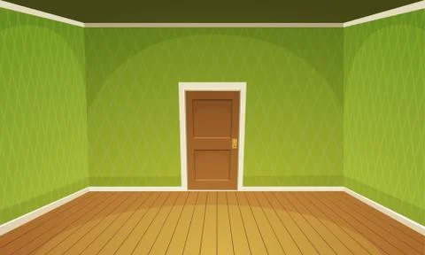 Empty Room / Green Stock Illustration