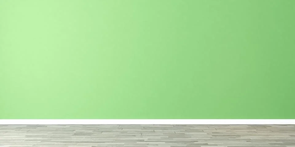 Empty room with green wall Stock Illustration