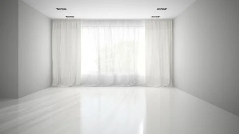 Empty room with grey wall 3D rendering Stock Illustration