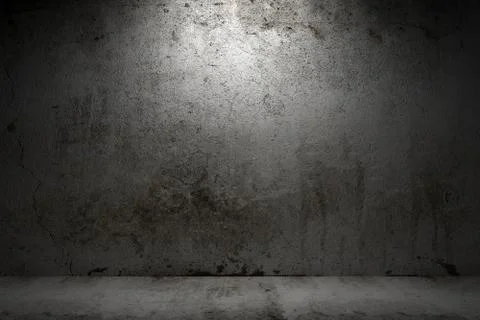 Empty room with grunge concrete wall and cement floor Stock Illustration
