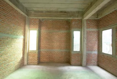 Empty room of house under construction Stock Photos