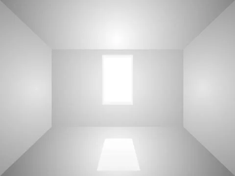Empty room illuminated with light from window. Stock Illustration