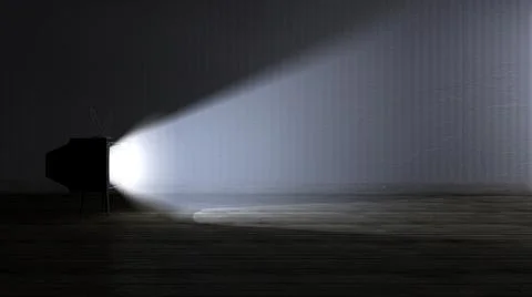 Empty room with illuminated television Stock Illustration