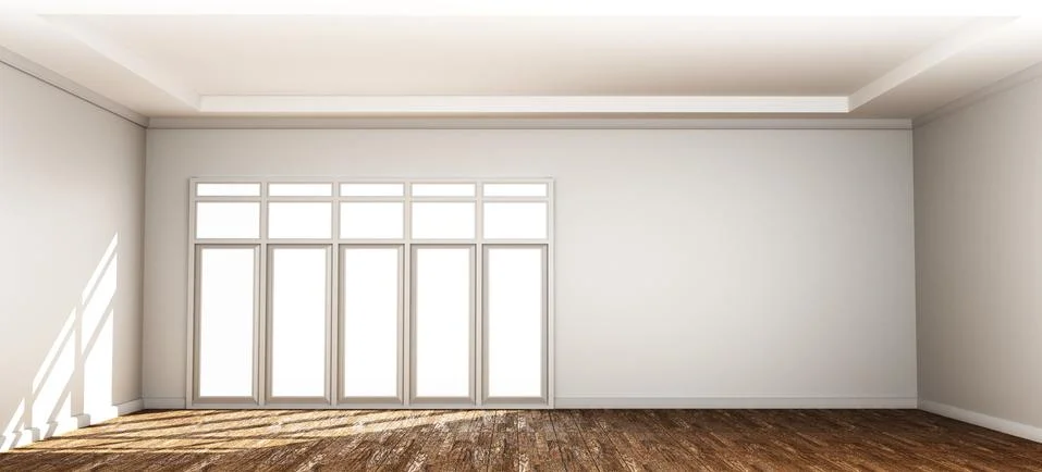 Empty room interior background with door. 3d rendering Stock Illustration