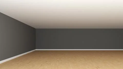 Empty Room Interior Corner without Furniture, Frontal View. Room Concept Stock Illustration