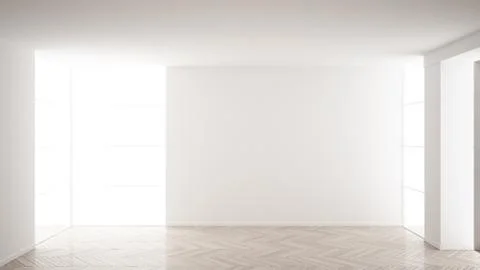 Empty room interior design, open space with white walls, modern style, parque イラスト素材