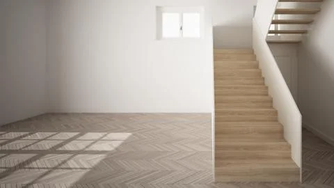 Empty room interior design, open space with white walls, modern style, parque イラスト素材