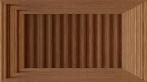 Empty room interior design, open space with wooden walls and parquet wooden f Stock Illustration