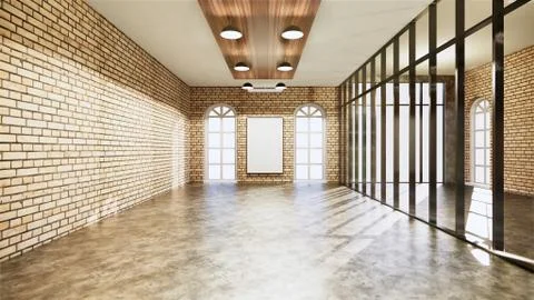 Empty room interior office. 3D rendering Stock Illustration