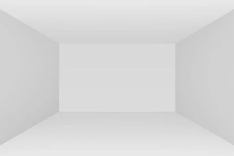 Empty room interior white background. 3d rendering illustration. Illustrazione stock