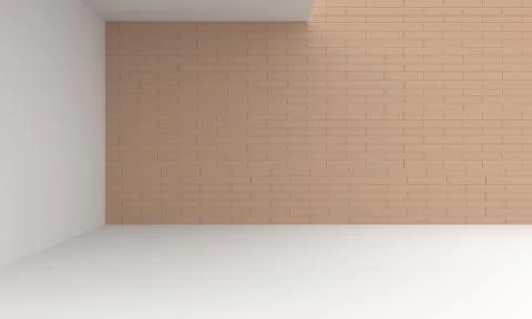 Empty Room Interior White Background. 3d Render Illustration Illustrazione stock