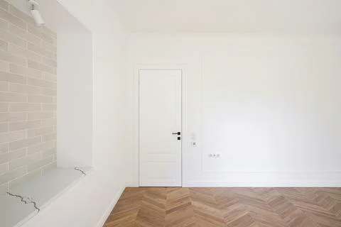 Empty room interior white door Stock Photos