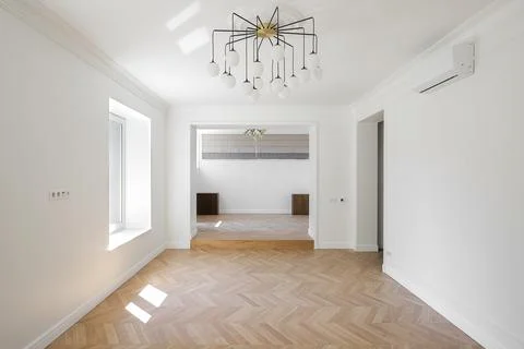 Empty room interior white walls Stock Photos