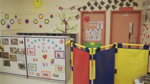 Empty room in the kindergarten. Stock Footage 136447257
