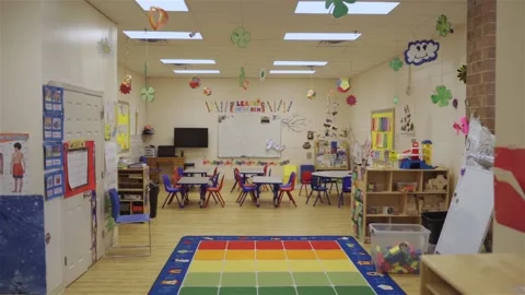 Empty room in the kindergarten. Stock Footage 136447267