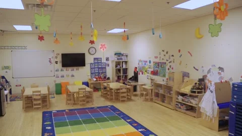Empty room in the kindergarten. Stock Footage 136447268