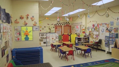 Empty room in the kindergarten. Stock Footage 136447332