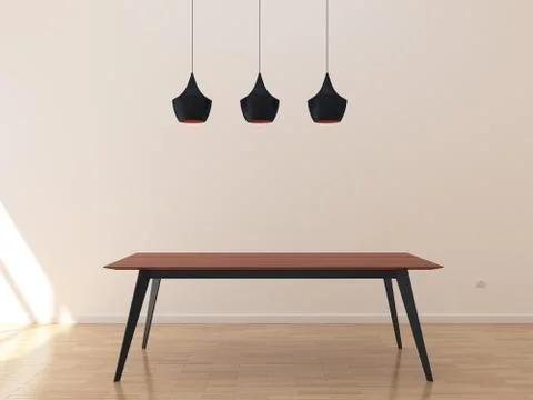 Empty room with kitchen table Stock Illustration