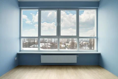 Empty room with large window Stock Photos