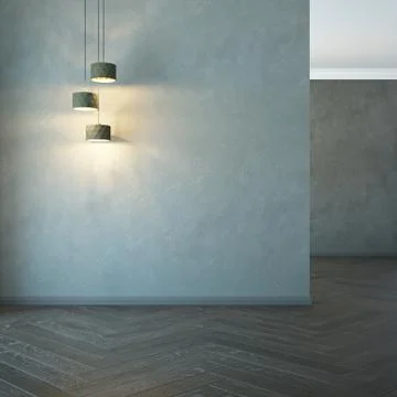 Empty room with light, 3d rendering Stock Illustration