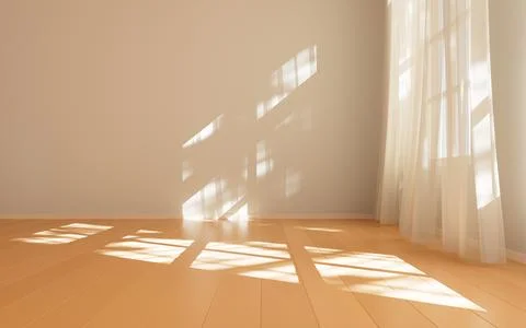 Empty room with light comes in, 3d rendering. Ilustración de archivo