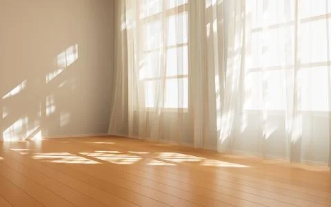 Empty room with light comes in, 3d rendering. Ilustración de archivo