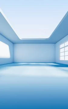 Empty room with light comes in, 3d rendering. Ilustración de archivo