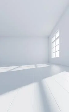 Empty room with light comes in, 3d rendering. Ilustración de archivo
