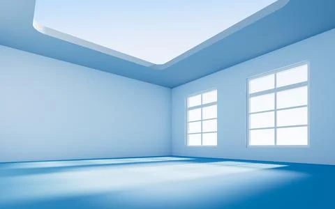 Empty room with light comes in, 3d rendering. Ilustración de archivo