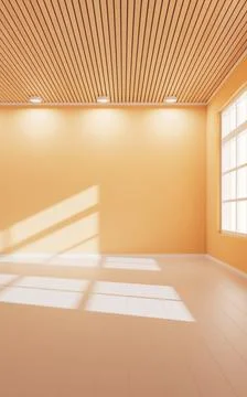 Empty room with light comes in, 3d rendering. Ilustración de archivo