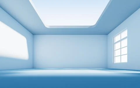 Empty room with light comes in, 3d rendering. Ilustración de archivo