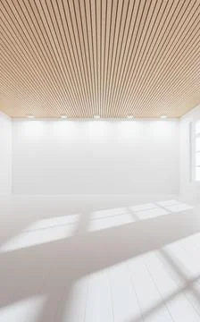 Empty room with light comes in, 3d rendering. Ilustración de archivo