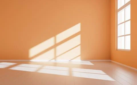 Empty room with light comes in, 3d rendering. Ilustración de archivo