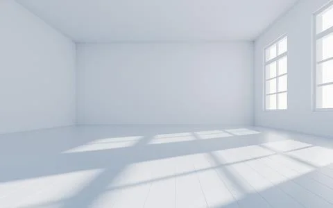 Empty room with light comes in, 3d rendering. Ilustración de archivo