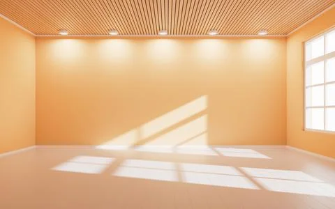 Empty room with light comes in, 3d rendering. Ilustración de archivo