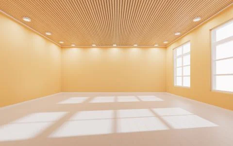 Empty room with light comes in, 3d rendering. Ilustración de archivo