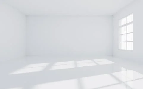 Empty room with light comes in, 3d rendering. Ilustración de archivo