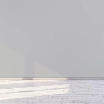 Empty room with light grey empty wall and sunlight through window in a room.. Stock Illustration