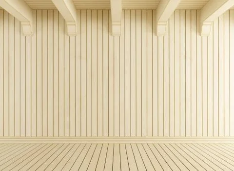 Empty room with light wood Stock Illustration