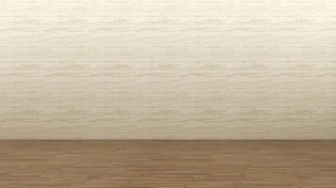 Empty room with marble wall and wooden floor Stock Illustration