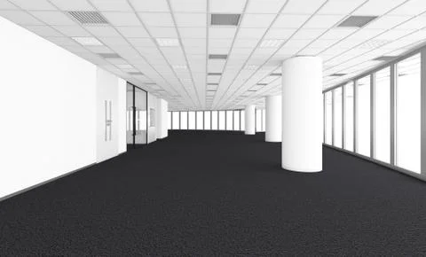 Empty room in office corporate, 3d render interior design, mock up illustrati Stock Illustration