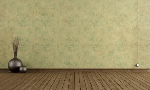 Empty room with old wall Stock Illustration