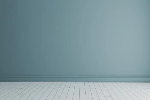Empty room with painted wall and white wooden floor realistic 3D rendering Stock Illustration