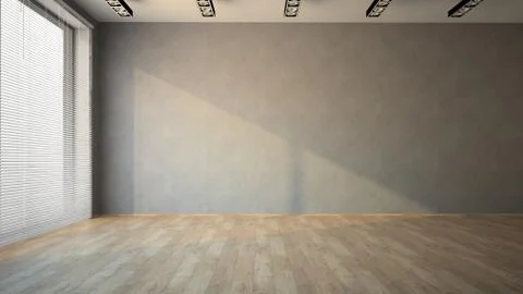 Empty room with parquet floor Stock Illustration