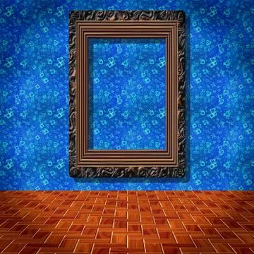 Empty room with picture generated texture Stock Illustration