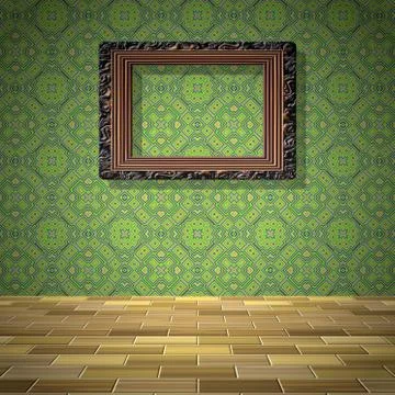 Empty room with picture generated texture Stock Illustration