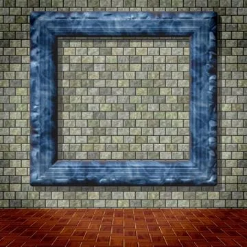 Empty room with picture generated texture Stock Illustration