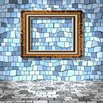 Empty room with picture generated texture Stock Illustration